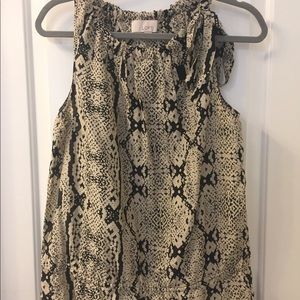 Loft Snake Skin Sleeveless Top Size Large